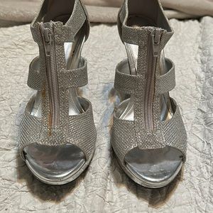 Fioni formal wear silver heels. Size 8.5